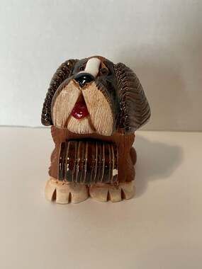 Artesania Rinconada St. Bernard Dog with Barrel Ceramic Figurine